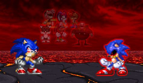 Sonic VS Sonic.EXE by DrizzlyScroll1996 on DeviantArt