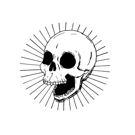 Laughing Skull, Ink : r/Art