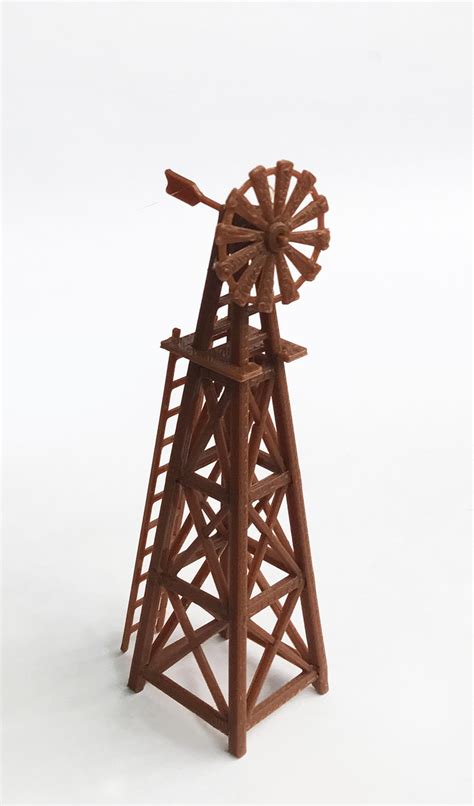 Country Farm Windmill (Brown) HO Scale 1:87 Outland Models Railway Lay