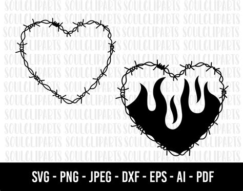 Barbed Wire Heart Clipart Image