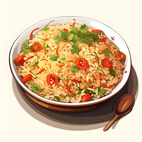 Cartoon Illustration of Fried Rice. Stock Illustration - Illustration ...