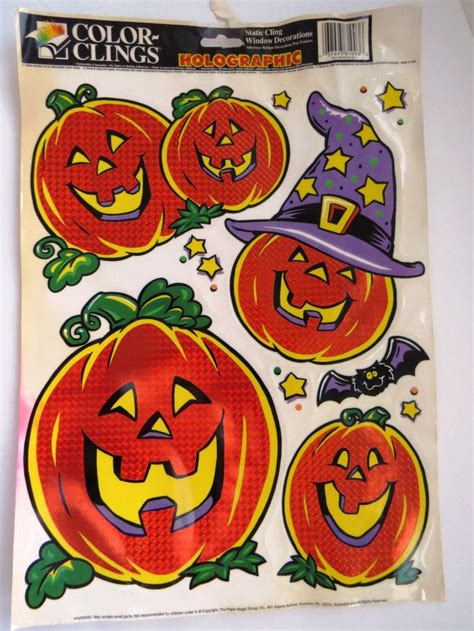 Holographic Halloween Window Clings - Static Cling Window Decorations ...