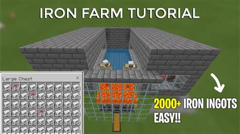 SIMPLE Iron Farm Tutorial in Minecraft Bedrock 1.17 (NEW) - YouTube