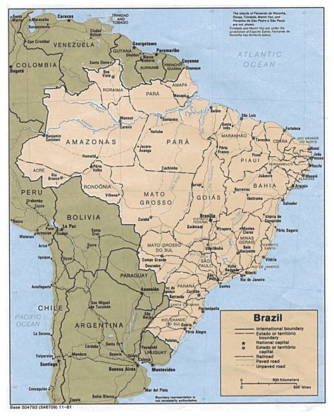 Detailed political map of Brazil with all cities. Brazil detailed ...