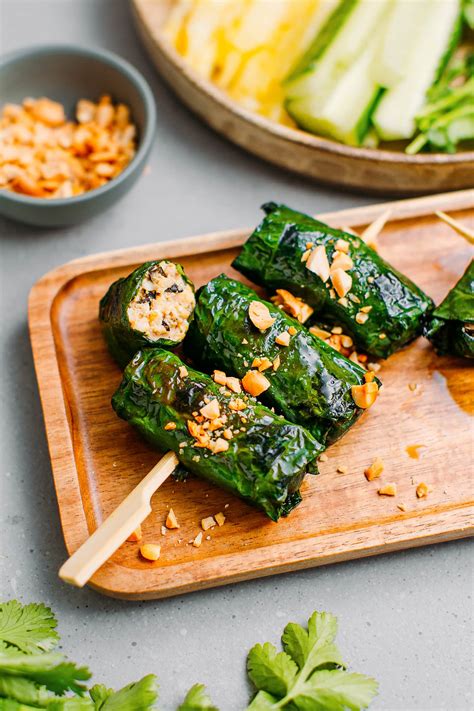 Grilled Wild Betel Leaves (Bò Lá Lốt Chay) - Full of Plants