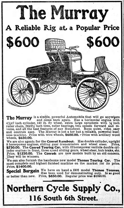 Vintage Newspaper Advertising For The 1903 Murray Automobi… | Flickr