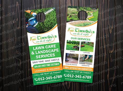 Lawn Care Door Hanger & Rack Card Design - Graphic designs portfolio blog