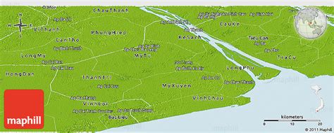 Physical Panoramic Map of Soc Trang