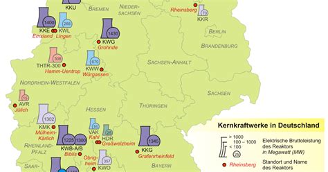 Übersichtskarter aller Atomkraftwerke und Forschungsreaktoren in ...