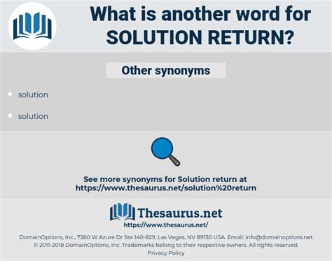 SOLUTION RETURN: 1 Synonyms | Thesaurus.net