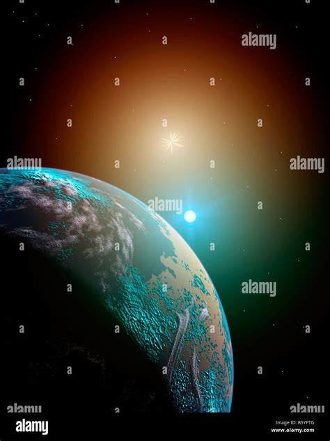 A binary star system Stock Photo - Alamy