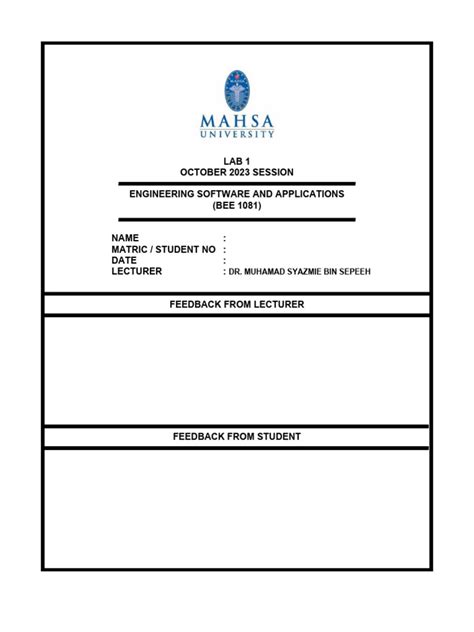 Lab Sheet 1 | PDF