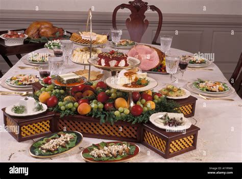 family gathering Sunday Holiday style formal dinner table setting Stock Photo: 5919951 - Alamy