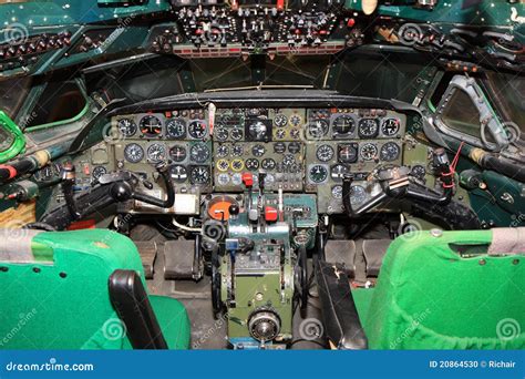 Old jet airliner cockpit stock photo. Image of seats - 20864530