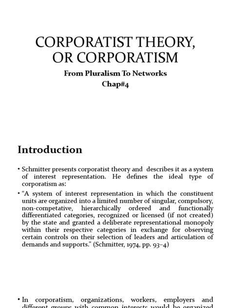 Corporatist Theory 6th Lec | PDF | Corporatism | Corporate & Business ...