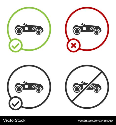 Black vintage sport racing car icon isolated Vector Image