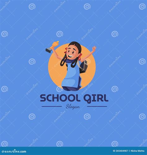 School Girl Vector Mascot Logo Stock Vector - Illustration of character ...