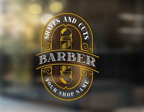 Barber Shop Storefront Decal, Window Sticker, Beard Shop Custom Decal, Logo Vinyl, Men's ...