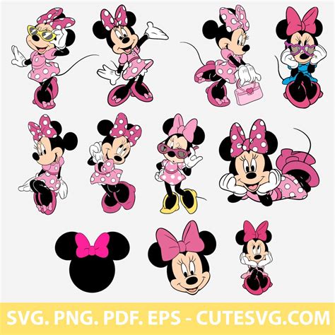 Minnie Mouse SVG Cut Files PNG JPG PDF EPS for Cricut