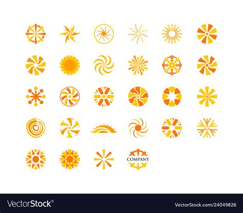 Set of abstract creative sun logo design Vector Image