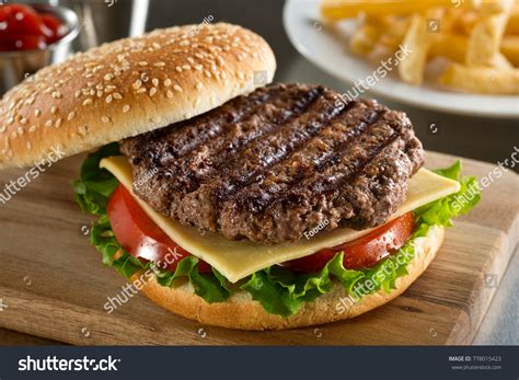 Delicious Grilled Angus Burger Cheese Lettuce Stock Photo 778015423 | Shutterstock