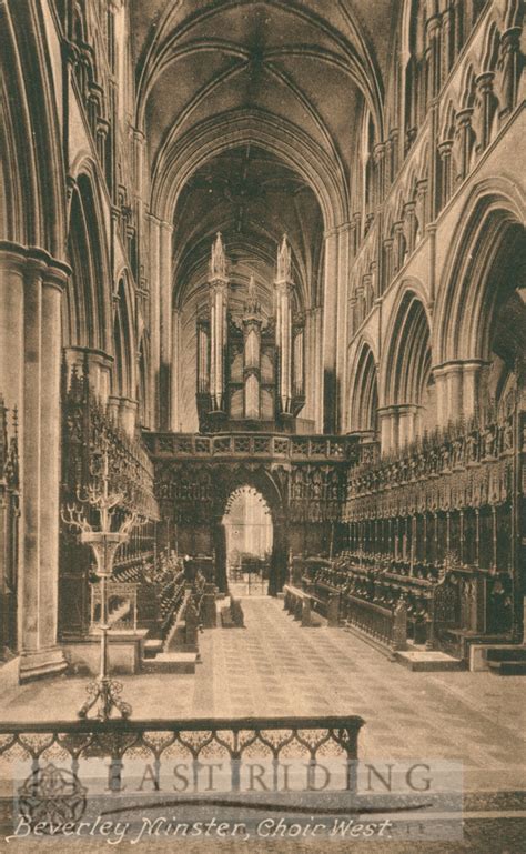 Beverley Minster interior, choir from east, Beverley 1920s | East ...