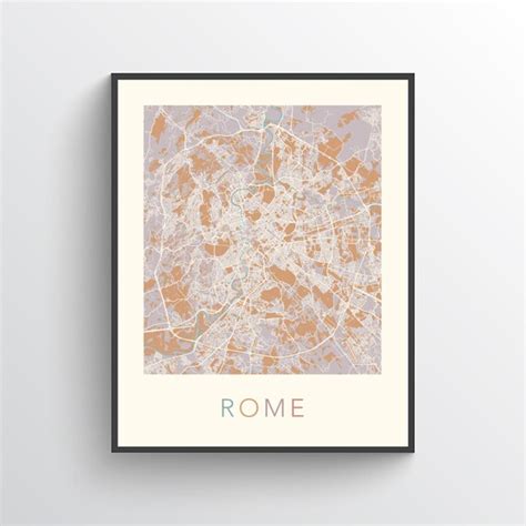 Rome Map Rome Print Rome Poster Rome Art Rome Rome Street | Etsy