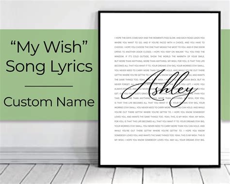 My Wish for You, Personalized, My Wish Lyrics, Rascal Flatts, Song ...