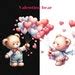 Valentines Bear Clipart, Cute Bear PNG, Valentines Clipart, Valentines Baby, Nursery Clipart ...