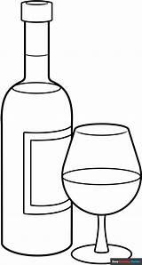 Wine Bottle Coloring Page  Easy Drawing Guides sketch template