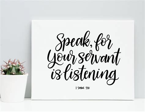 Speak Your Servant is Listening 1 Samual 3:10 Print Bible | Etsy ...