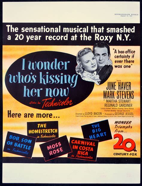 I WONDER WHO’S KISSING HER NOW | Rare Film Posters