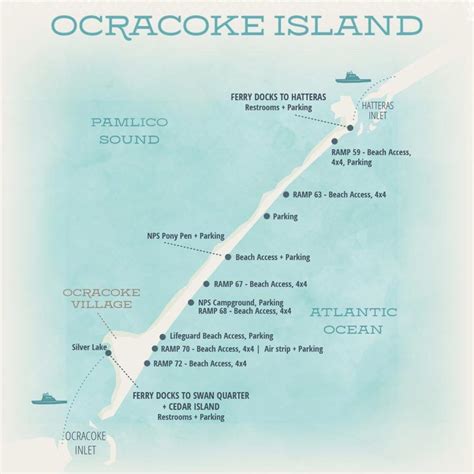 Custom Illustrated Ocracoke Map | Ocracoke, Map brochures, Ocracoke island