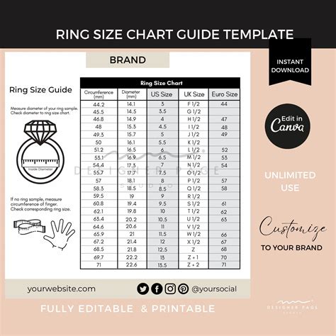 ring size chart to scale Blissj ring size chart for free not for sale download it