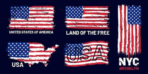 Premium Vector | American flag grunge. patriotic style print with us flag and lettering, t-shirt ...