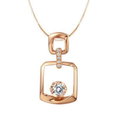 1/5 Carat Diamond Pendant on 18k Rose Gold - JeenJewels