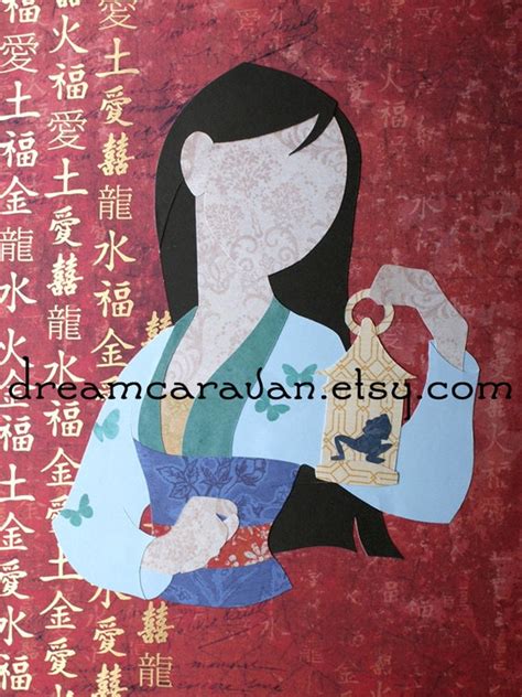 MULAN with lucky cricket Paper Princess Art Ready to Ship