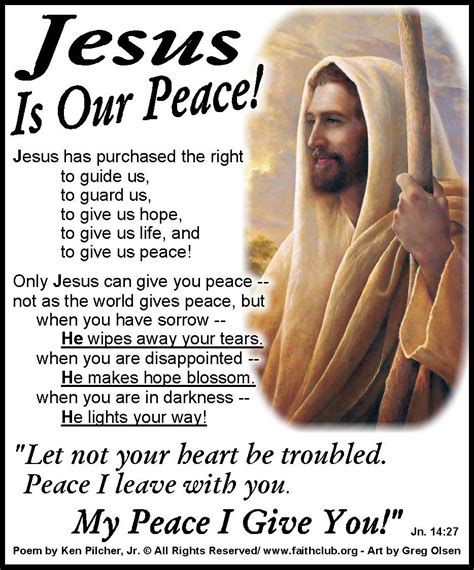 Jesus Is Our Peace! | Faithclub.org | Message bible, Wisdom bible ...