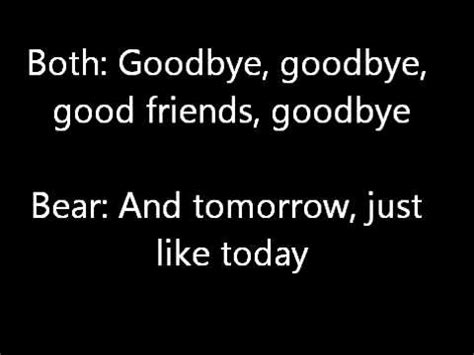 Bear In The Big Blue House GoodBye Song Lyrics - YouTube