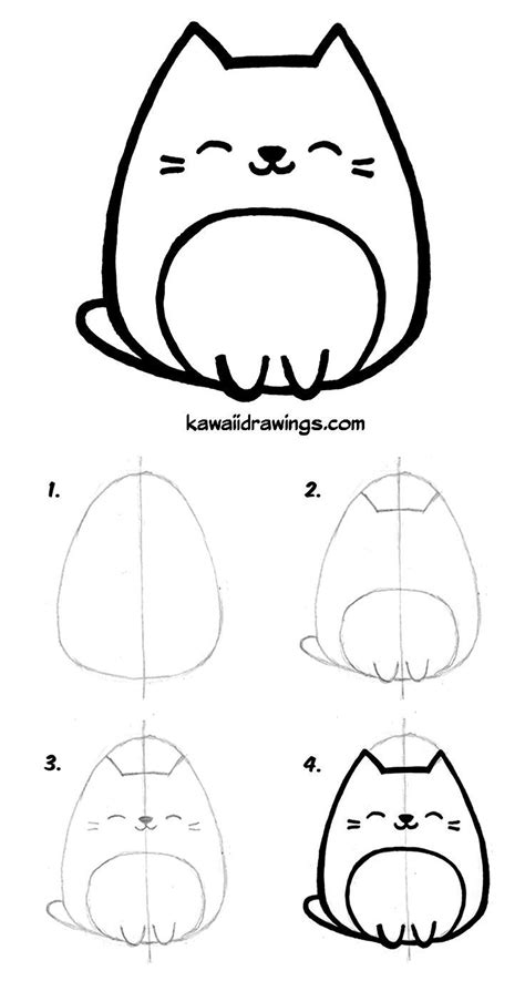 Found on Google from pinterest.com | Simple cat drawing, Cat drawing tutorial, Cute kawaii drawings