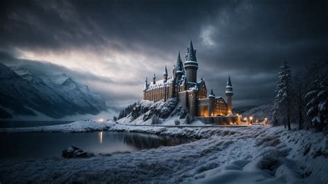 Hogwarts Castle Wallpaper Winter