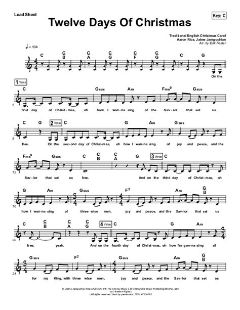 Twelve Days Of Christmas Sheet Music PDF (Vital Worship) - PraiseCharts