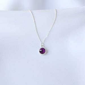 Amethyst Necklace Birthstone & Initial Birthday Necklace - Etsy