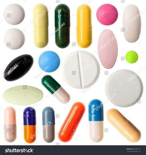 Different Colored Medicine Types Pills Isolated Stock Photo 200982113 | Shutterstock