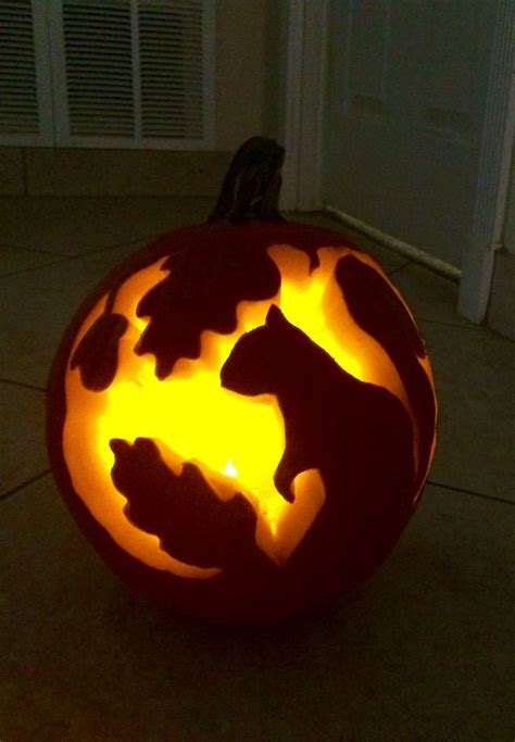 Cute Squirrel Pumpkin Carving