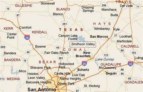 Smithson Valley, Texas Area Map & More