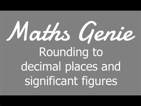Rounding to decimal places and significant figures - YouTube