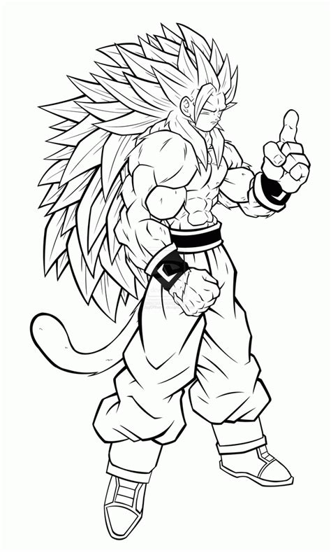 Dragon Ball Z Goku Super Saiyan 4 Coloring Pages - Coloring Home