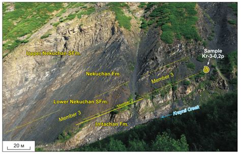 Рис. 4. Section of the boundary Permian-Triassic deposits on the... | Download Scientific Diagram