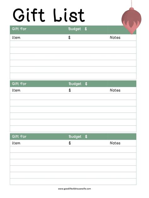 Christmas Printables and Budget Planner — Good Life of a Housewife